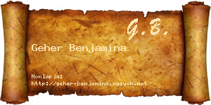Geher Benjamina névjegykártya